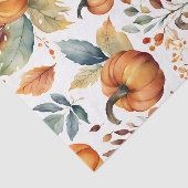 Elegante Fall Wasserfarbe Pumpkins und Herbstleave Seidenpapier (Ausschnitt)