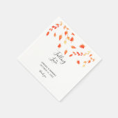 Elegante Fall-Wasserfarben-Blätter in Liebe fallen Serviette (Ecke)