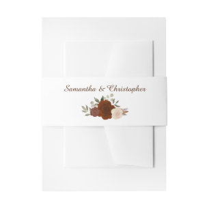 Elegante Fall Wasserfarben Rost Orange Hochzeit Einladungsbanderole