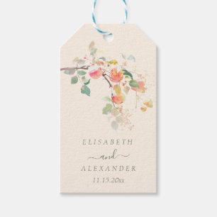 Elegante Fall Wasserfarbenäpfel Hochzeit Geschenkanhänger