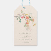 Elegante Fall Wasserfarbenäpfel Hochzeit Geschenkanhänger (Rückseite)