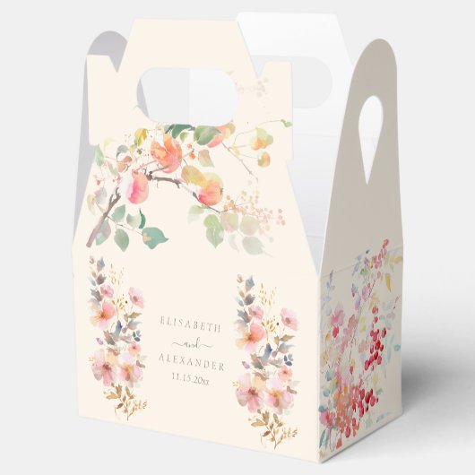 Elegante Fall Wasserfarbenäpfel Hochzeit Geschenkschachtel (Geöffnet)