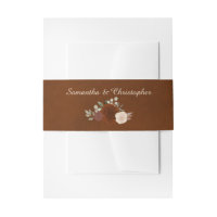 Elegante Fall Watercolor Blumen Burnt Umber Hochze
