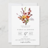 Elegante Fall Watercolor Bouquet Einladung zur Hoc (Vorderseite)