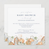 Elegante Fall Watercolor Pumpkin Baby Shower Einladung (Vorne/Hinten)