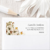 Elegante Fall White Pumpkin Rücksendeadresse (Insitu)