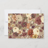 Elegante Fall Wildblume Floral Wedding RSVP Karte (Rückseite)