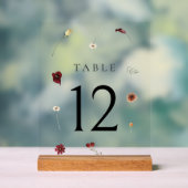 Elegante Fall Wildblume Hochzeit Tischnummer #12 Acrylschild (Neutral)