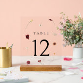 Elegante Fall Wildblume Hochzeit Tischnummer #12 Acrylschild (Hochzeit)