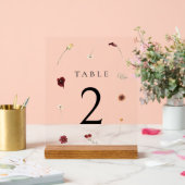 Elegante Fall Wildblume Hochzeit Tischnummer 2 Acrylschild (Hochzeit)