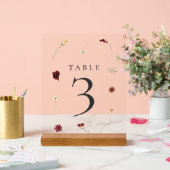 Elegante Fall Wildblume Hochzeit Tischnummer 3 Acrylschild (Hochzeit)