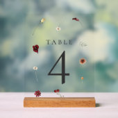 Elegante Fall Wildblume Hochzeit Tischnummer #4 Acrylschild (Neutral)