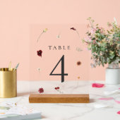 Elegante Fall Wildblume Hochzeit Tischnummer #4 Acrylschild (Hochzeit)