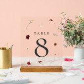 Elegante Fall Wildblume Hochzeit Tischnummer #8 Acrylschild (Hochzeit)