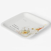 Elegante Fall Wildblume Pumpkin Wasserfarbenhochze Pappteller (Gewinkelt)