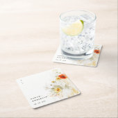 Elegante Fall Wildblume Pumpkin Wasserfarbenhochze Rechteckiger Pappuntersetzer (Vor Ort)