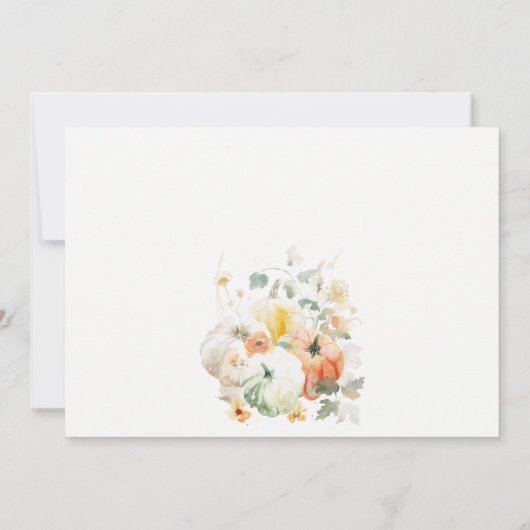 Elegante Fall Wildblume Pumpkin Wasserfarbenhochze Save The Date (Rückseite)