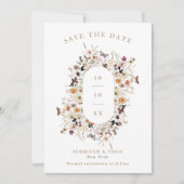 Elegante Fall Wildblume Rahmen Foto Hochzeit Save The Date (Vorderseite)