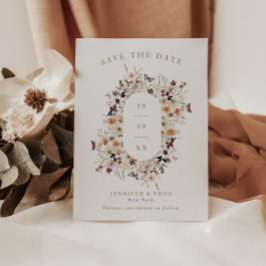 Elegante Fall Wildblume Rahmen Foto Hochzeit Save The Date