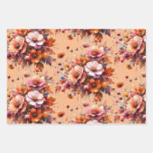 Elegante Fall Wildblumen Brown Bouquet Boho Geschenkpapier Set (Vorderseite 3)