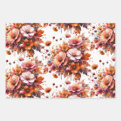 Elegante Fall Wildblumen Brown Bouquet Boho Geschenkpapier Set (Vorderseite)