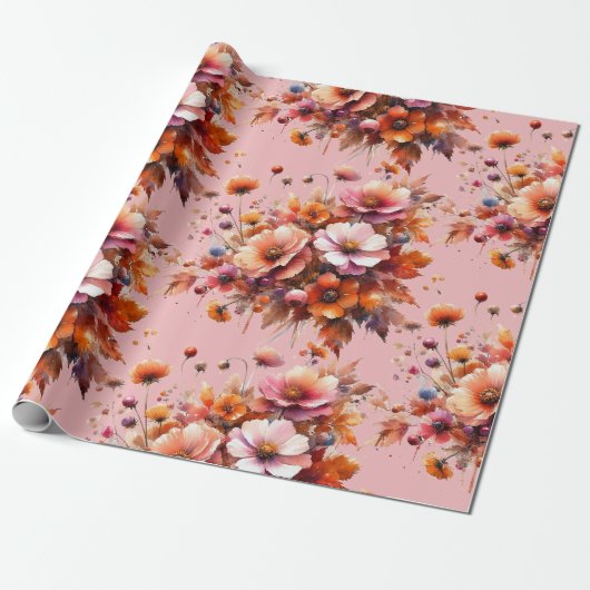 Elegante Fall Wildblumen Brown Bouquet. Geschenkpapier (Ungerollt)