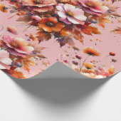 Elegante Fall Wildblumen Brown Bouquet. Geschenkpapier (Ecke)