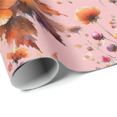 Elegante Fall Wildblumen Brown Bouquet. Geschenkpapier (Rolleneckpunkt)