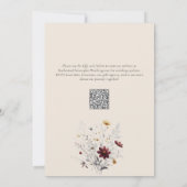 Elegante Fall Wildblumen Burgundy Wedding Einladung (Rückseite)