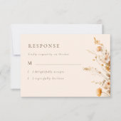 Elegante Fall-Wildblumen Hochzeit RSVP Karte (Vorderseite)