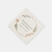 Elegante Fall Wreath Baby Shower Serviette (Ecke)