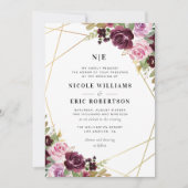 elegante fallblumenförmige Hochzeit Einladung (Vorderseite)