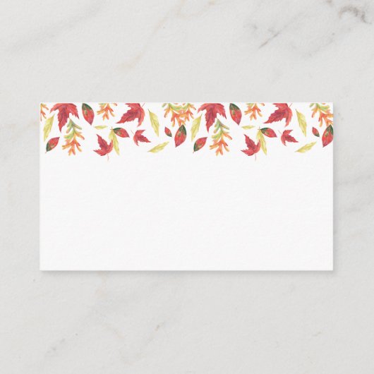 Elegante fallende Blätter - Dusche anzeigen Begleitkarte (Rückseite)