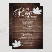 Elegante FALLING in LIEBE Rustikale Hochzeit Einladung (Vorne/Hinten)