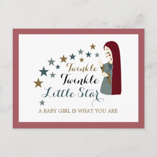 Elegante Falling Stars, Girl's Baby Shower laden e Einladungspostkarte