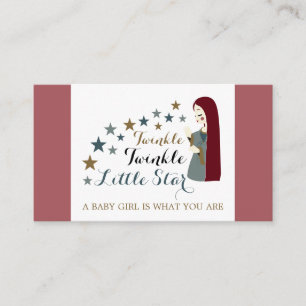 Elegante Falling Stars, Girl's Baby Shower Ticket Begleitkarte
