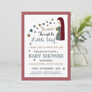 Elegante Falling Stars, Mädchendusche Einladung