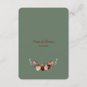 Elegante fallorange Salbei Blumenzwiebeldetails Begleitkarte (Rückseite)