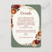 Elegante fallorange Salbei Blumenzwiebeldetails Begleitkarte (Vorderseite)