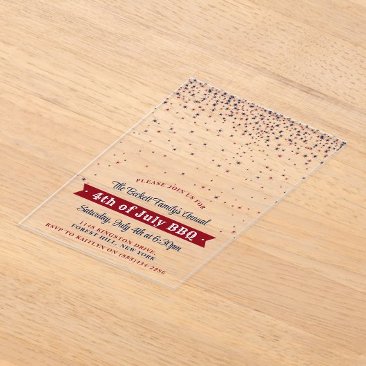 Elegante Fallstars 4. Juli Party Acryleinladungen (Ablage )