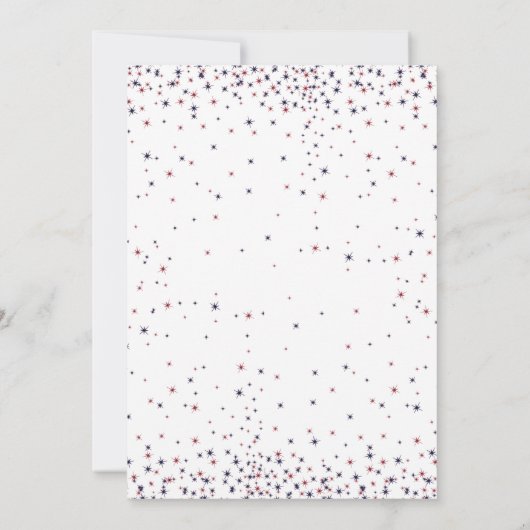 Elegante Fallstars 4. Juli Party Einladung (Rückseite)