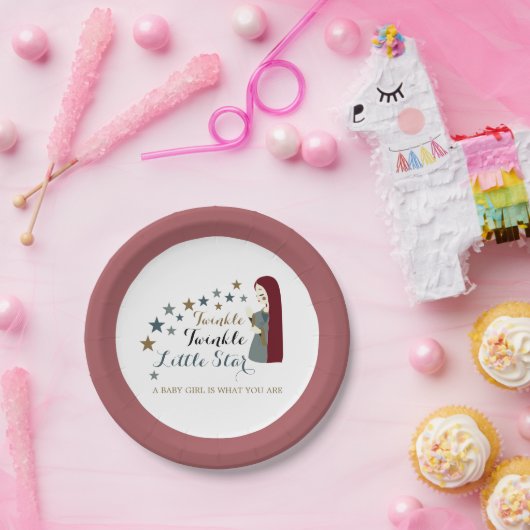 Elegante Fallsteine, Babydusche Pappteller (Party)