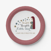 Elegante Fallsteine, Babydusche Pappteller (Vorderseite)