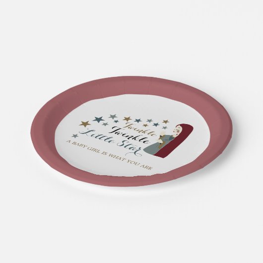 Elegante Fallsteine, Babydusche Pappteller (Schrägansicht)