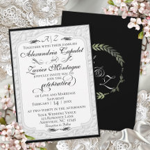 Elegante falsche geprägte Kalligrafie - Weiß/Schwa