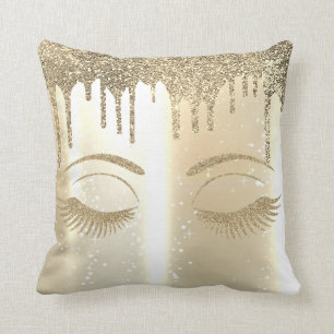 Elegante falsche Gold-, funkelnde, glitzernde Wimp Kissen