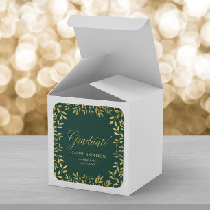 Elegante falsche Goldblätter Grüner Absolvent Quadratischer Aufkleber