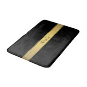 Elegante falsche Goldstreifen & schwarzer Hintergr Badematte (Schrägansicht)