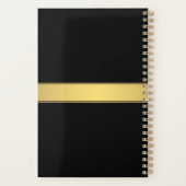 Elegante falsche Goldstreifen & schwarzer Hintergr Planer (Rückseite)