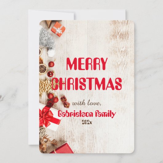 elegante Familie Christmast anpassen Feiertagskarte (Vorderseite)